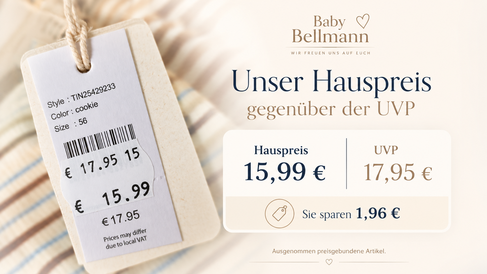 Baby-Bellmann-Hauspreis 15,99 Euro im Vergleich zur UVP von 17,95 Euro